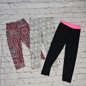Stylish Kids Leggings Set - Black, Gray, and Pink